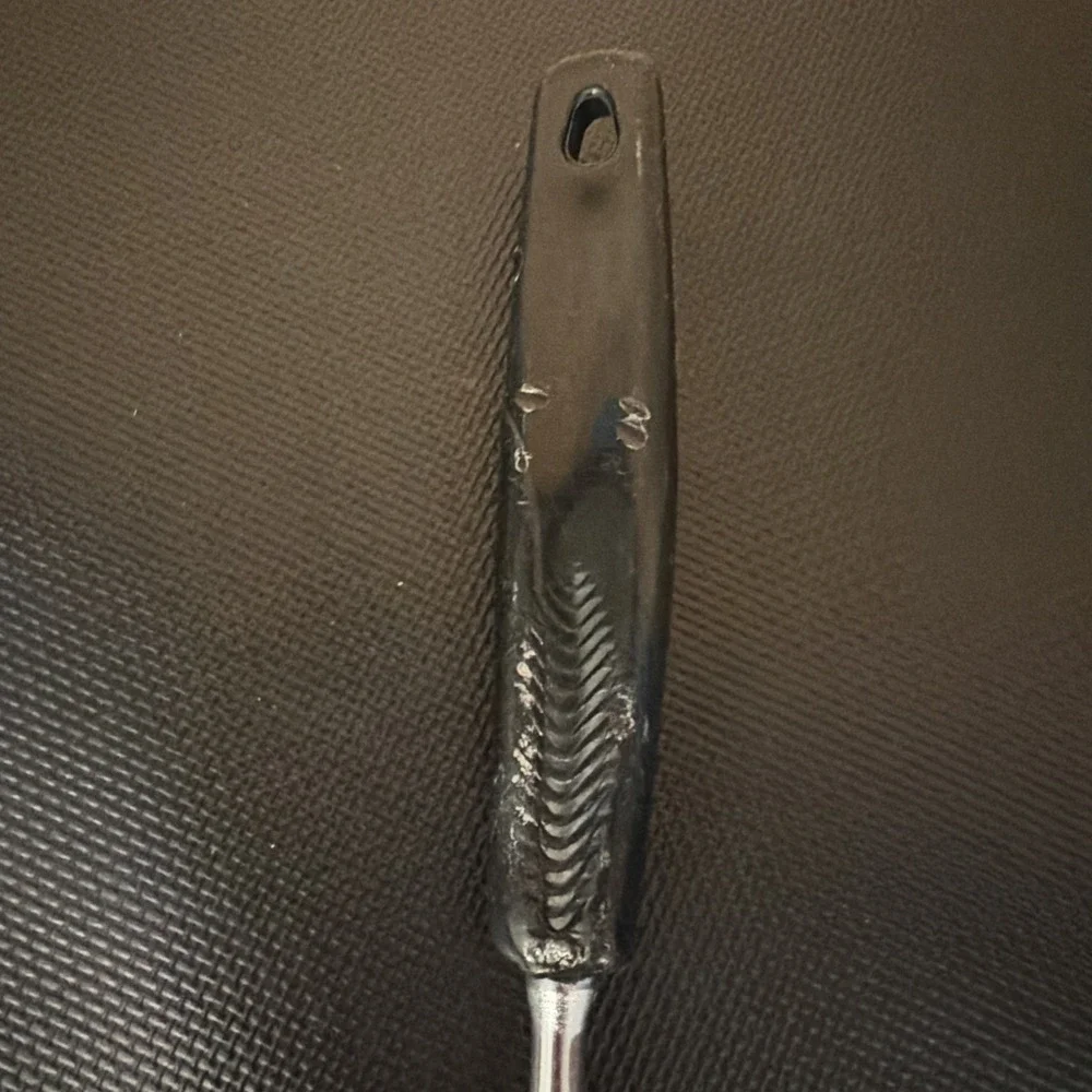 Vintage Foley USA Stainless Steel Slotted Spatula Black Handle Kitchen Utensil